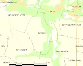 Poziția localității Glaignes