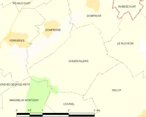 Poziția localității Godenvillers