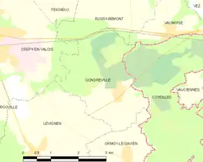 Poziția localității Gondreville