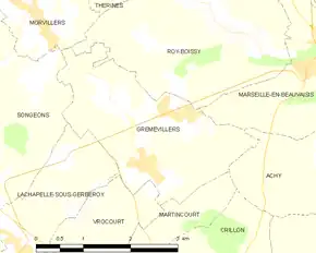 Poziția localității Grémévillers