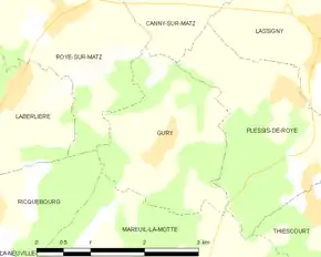 Poziția localității Gury