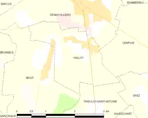 Poziția localității Halloy