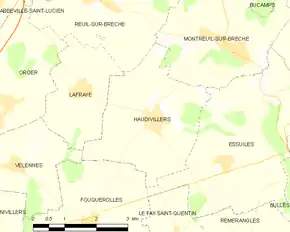 Poziția localității Haudivillers