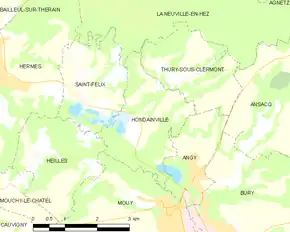 Poziția localității Hondainville