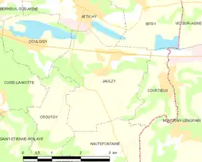 Poziția localității Jaulzy