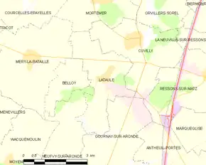 Poziția localității Lataule