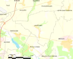 Poziția localității Laversines