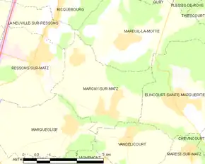 Poziția localității Margny-sur-Matz