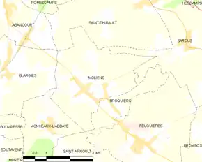 Poziția localității Moliens