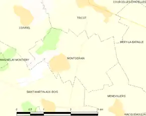 Poziția localității Montgérain