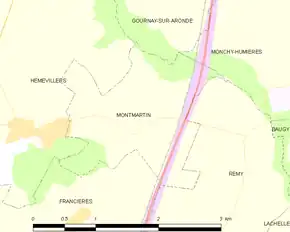 Poziția localității Montmartin