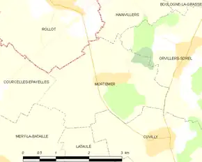 Poziția localității Mortemer