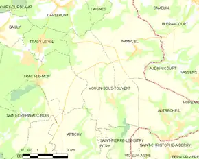 Poziția localității Moulin-sous-Touvent