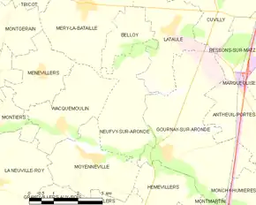 Poziția localității Neufvy-sur-Aronde