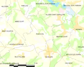 Poziția localității Ponchon