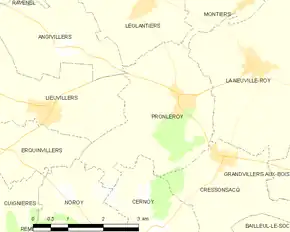 Poziția localității Pronleroy