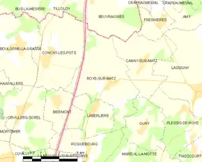 Poziția localității Roye-sur-Matz