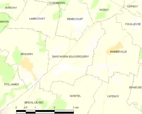 Poziția localității Saint-Aubin-sous-Erquery