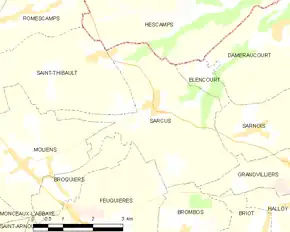 Poziția localității Sarcus