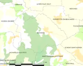 Poziția localității Savignies