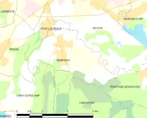 Poziția localității Sempigny