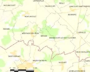 Poziția localității Serans