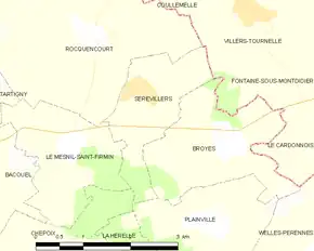 Poziția localității Sérévillers