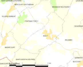 Poziția localității Sully