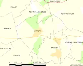 Poziția localității Tartigny