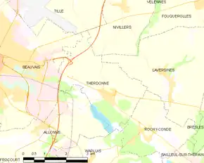 Poziția localității Therdonne