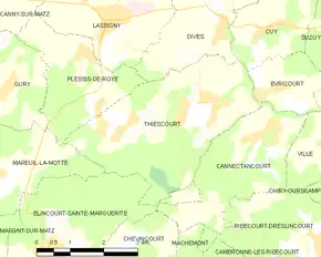 Poziția localității Thiescourt