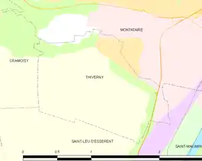 Poziția localității Thiverny