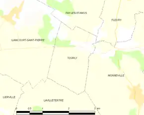 Poziția localității Tourly