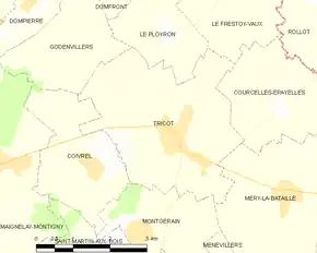 Poziția localității Tricot