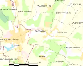 Poziția localității Trie-Château