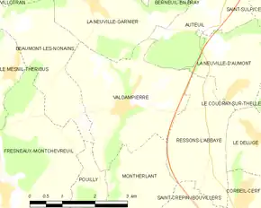 Poziția localității Valdampierre