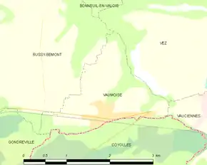 Poziția localității Vaumoise