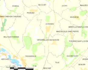 Poziția localității Verderel-lès-Sauqueuse