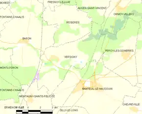 Poziția localității Versigny