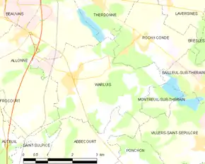 Poziția localității Warluis