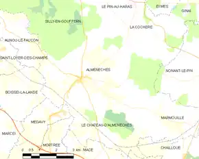 Poziția localității Almenêches