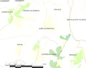 Poziția localității Aubry-le-Panthou