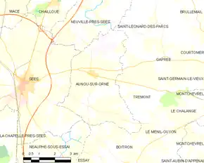 Poziția localității Aunou-sur-Orne