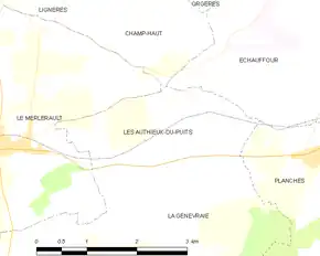 Poziția localității Les Authieux-du-Puits