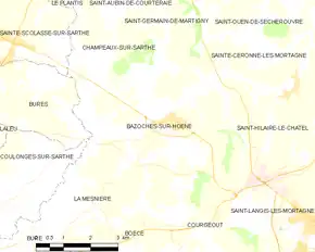 Poziția localității Bazoches-sur-Hoëne