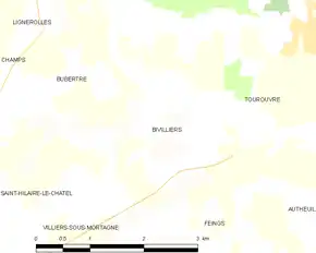Poziția localității Bivilliers