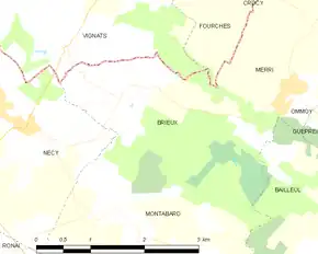 Poziția localității Brieux
