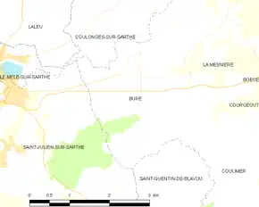 Poziția localității Buré