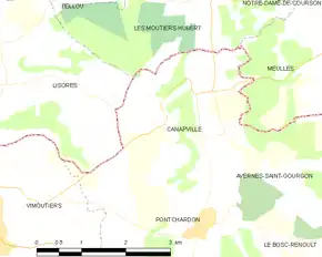 Poziția localității Canapville