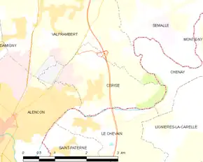Poziția localității Cerisé